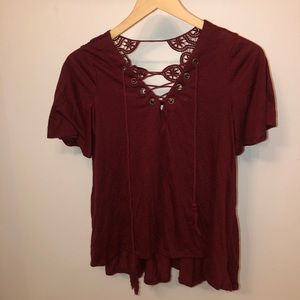 Xhilaration Dark Red Blouse
